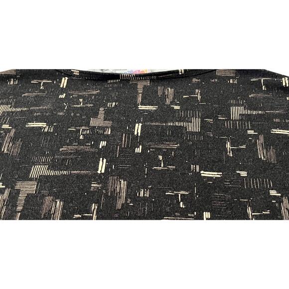 LULAROE SHORT SLV PULL-OVER CREW NECK BLOUSE, WOMENS, M-BROWN WITH GOLD ABSTRACT - Picture 7 of 11